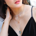 fashion multilayer necklace green imitation natural stone alloy necklacepicture12